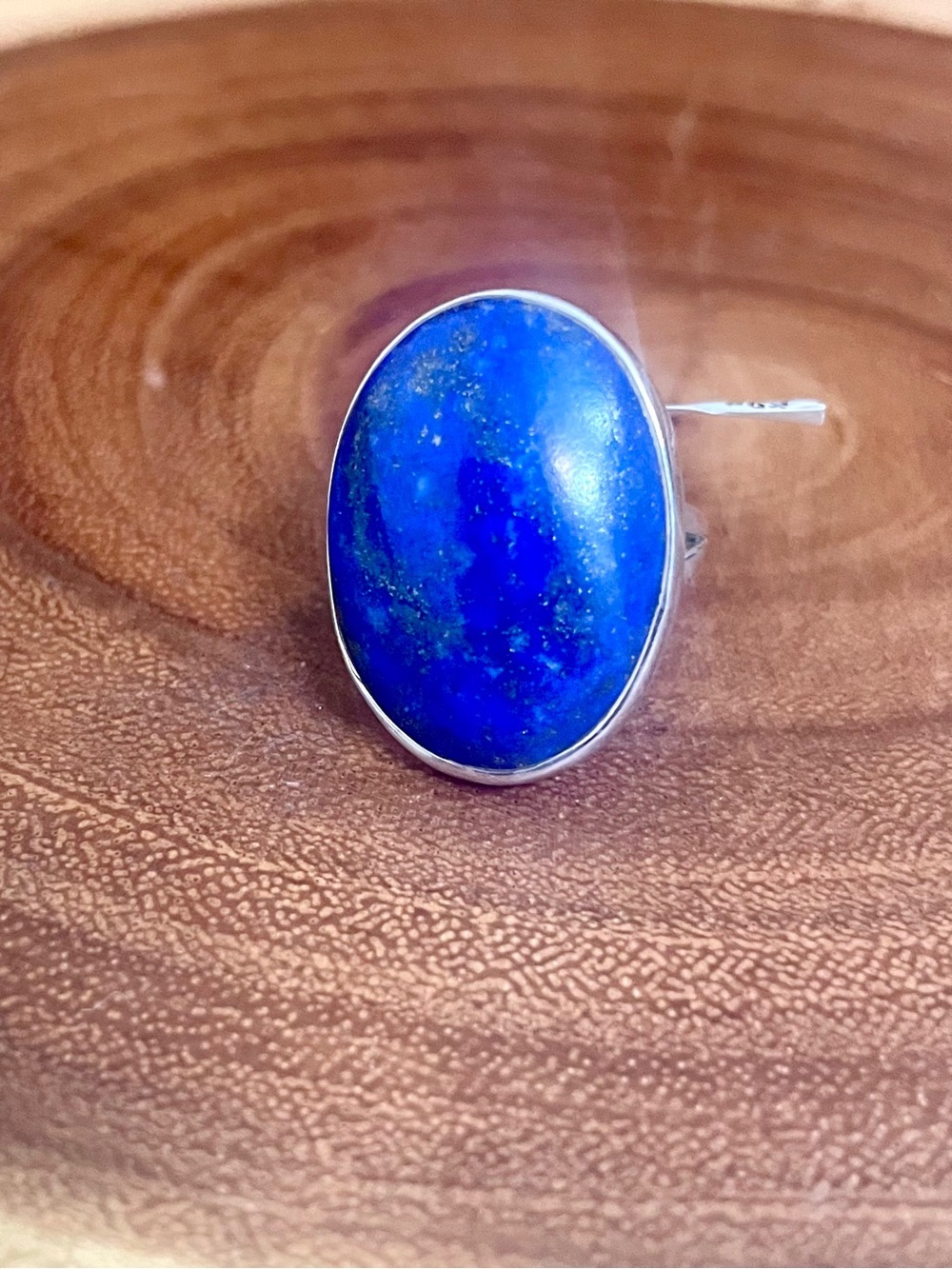 Lapis Lazuli Oval Statement Ring in 925 Sterling Silver Size 7 - Picture 2 of 11